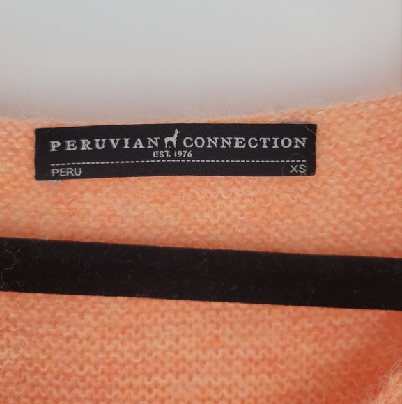 Peruvian Collection knit sweater peach Size XS Oversized - Picture 3 of 6